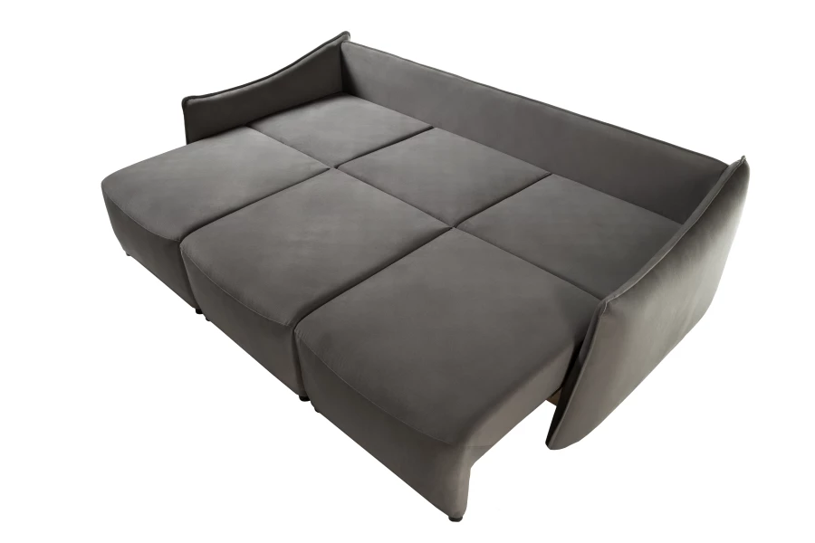 Диван-кровать Френк , велюровый, раскладной, графитовый однотон, 255х121х95 см (изображение №8)