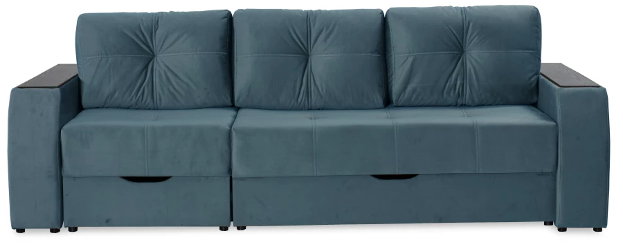 Прямой диван-кровать Спинер, раскладной, темно-синий, 256х108х90 см (изображение №2)