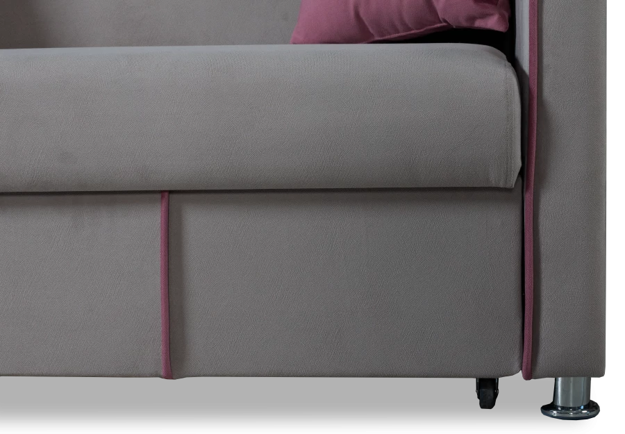 Прямой диван-кровать Милан, велюровый, раскладной, светло-серый, 149х99х91 см (изображение №9)