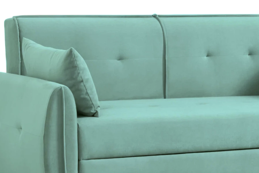 Диван-кровать раскладной Тога, фисташковый велюр, 170х92х82 см (изображение №5)