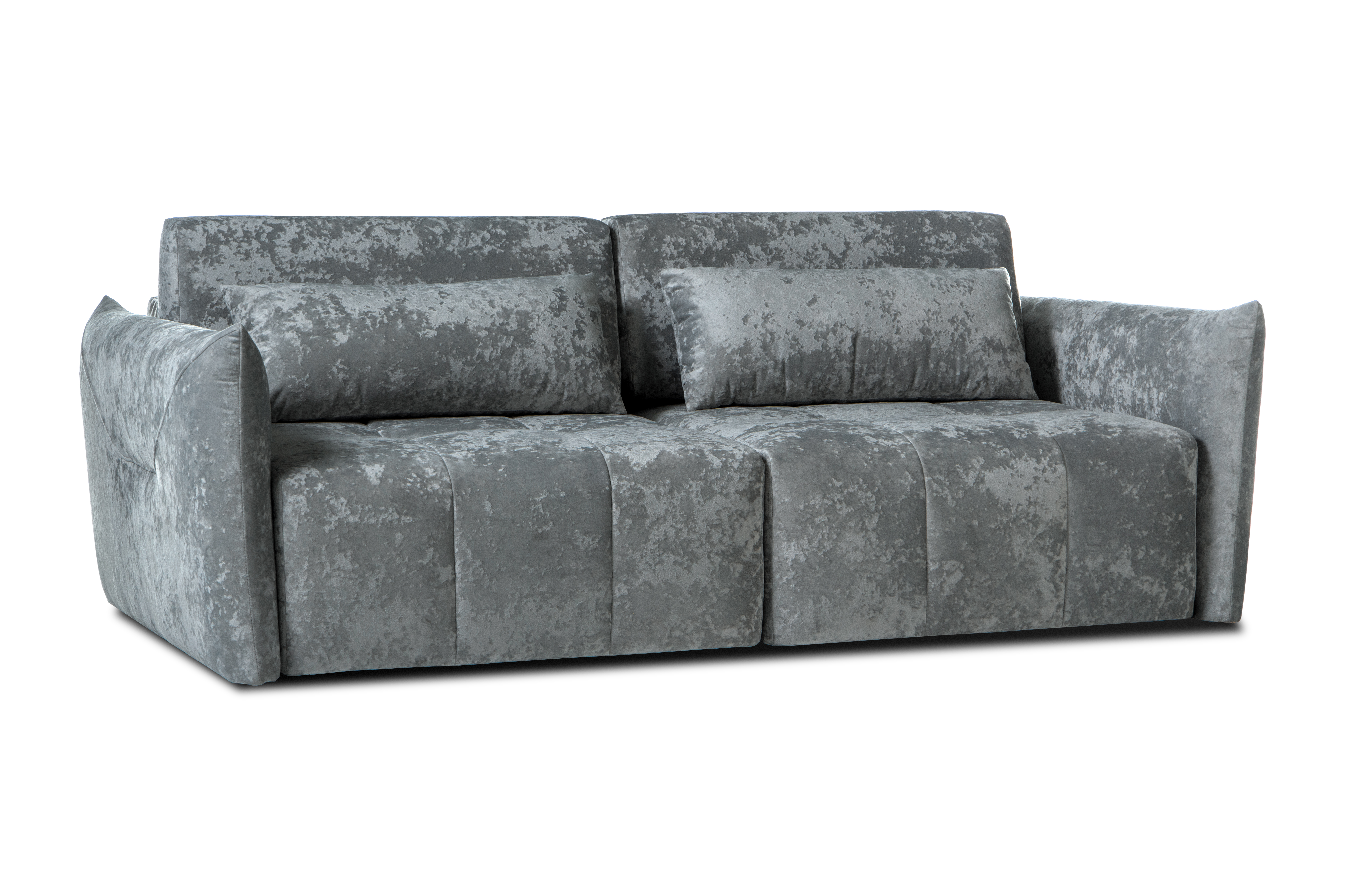 Диван-кровать Таип 2, велюровый, раскладной, темно-серый велюр, 235х128х86 см