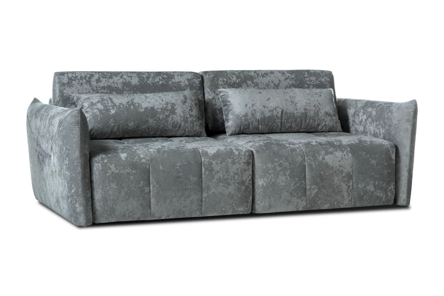 Диван-кровать Таип 2, велюровый, раскладной, темно-серый велюр, 235х128х86 см (изображение №1)