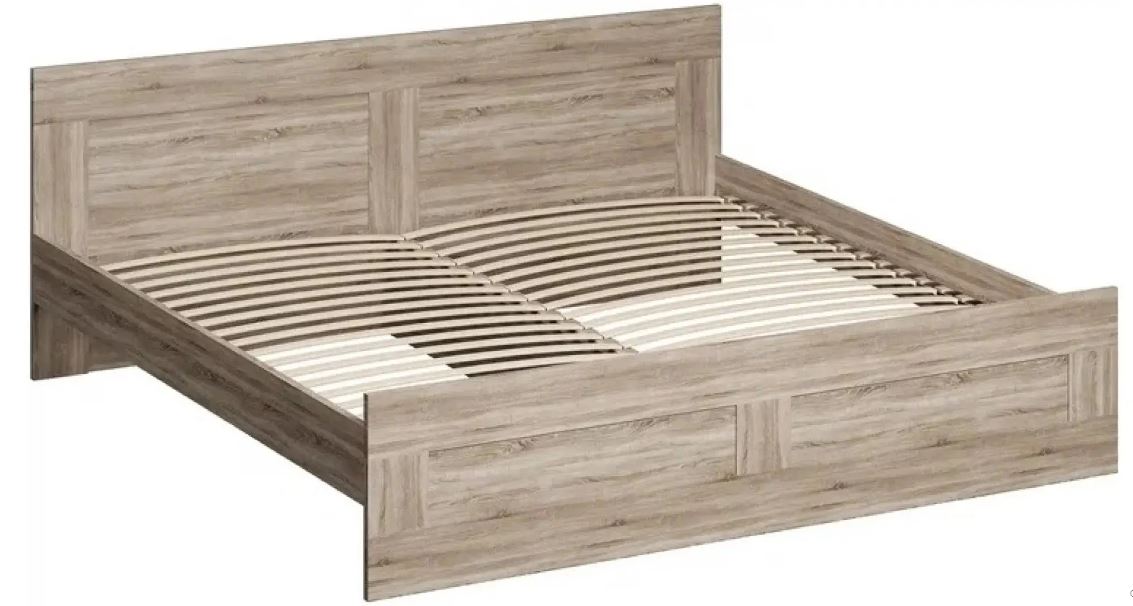 Кровать двойная СИРИУС - аналог IKEA BRIMNES, 160x200 см, сонома