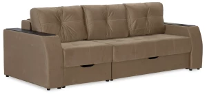 Прямой диван-кровать Спинер, раскладной, какао, 256х108х90 см