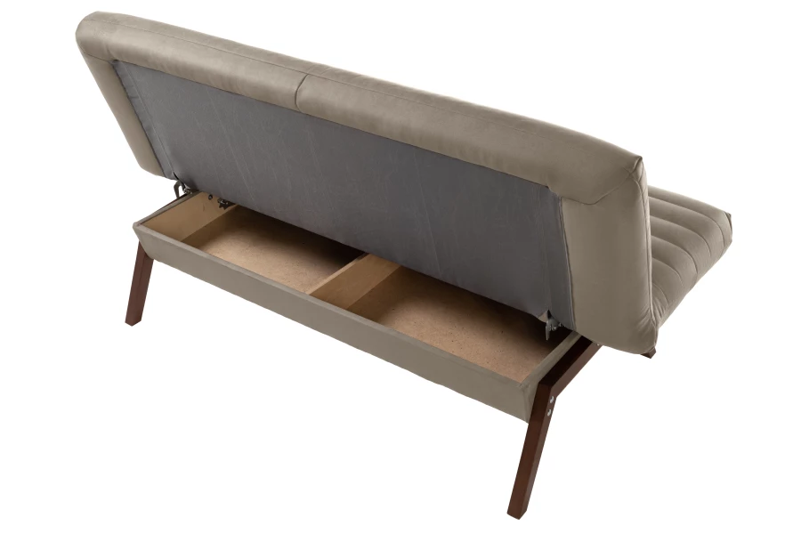 Диван-кровать Каир (МД), серо-песочный, замша, 168х73х88 см (изображение №9)