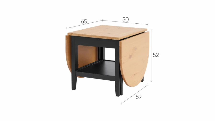 Стол журнальный - аналог ИКЕА / ARKELSTORP/АРКЕЛЬСТОРП/ВУХТЫМ / IKEA , 140x65x52 см, черный/светло-коричневый (изображение №9)