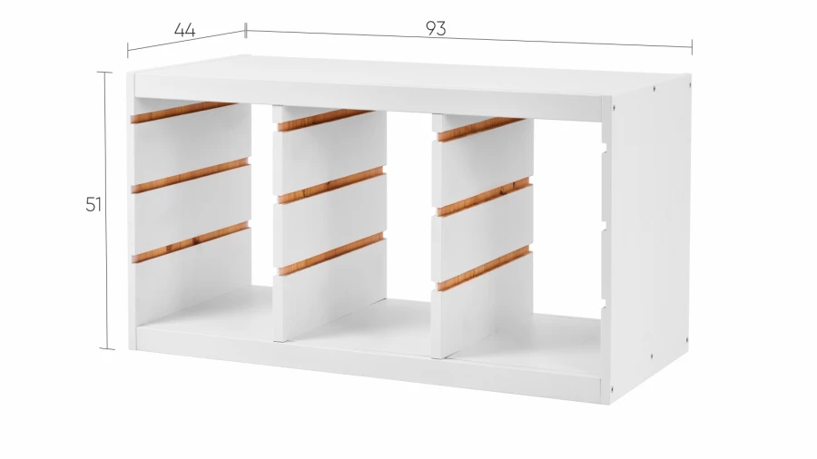 Каркас стеллажа - аналог IKEA TROFAST/ТРУФАСТ/СЫНОД, 94x52x44см,  белый (изображение №6)