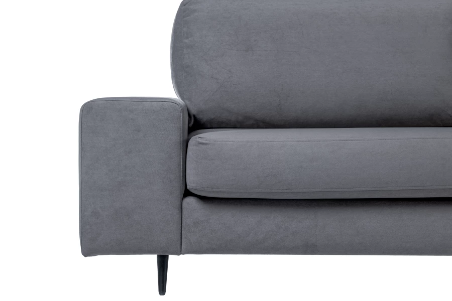 Диван-кровать Натали, велюровый, раскладной, темно-серый, 251х104х88 см (изображение №6)