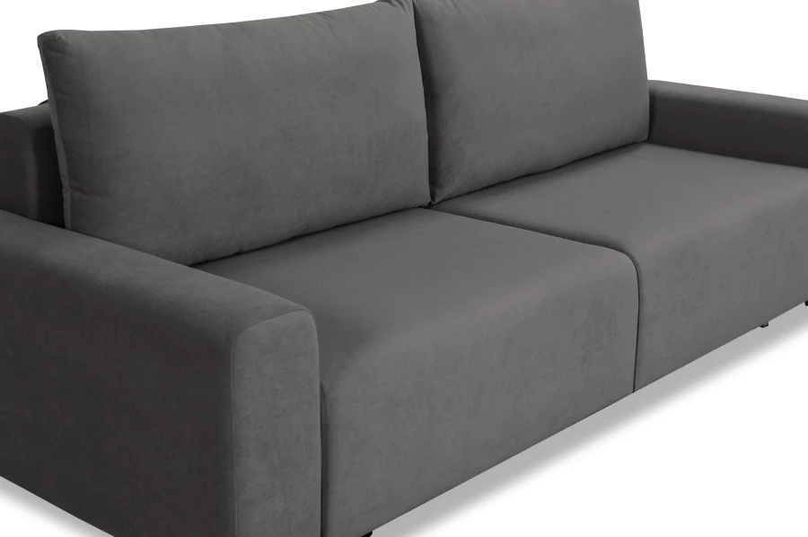 Диван-кровать Халиф, велюровый, серый, 241х105х98 см (изображение №6)