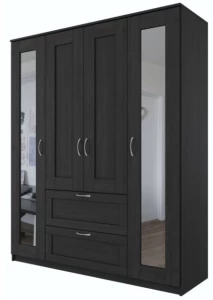 Шкаф комбинированный 4 двери и 2 ящика СИРИУС - аналог IKEA BRIMNES, Дуб Венге (с 2 зеркалами)