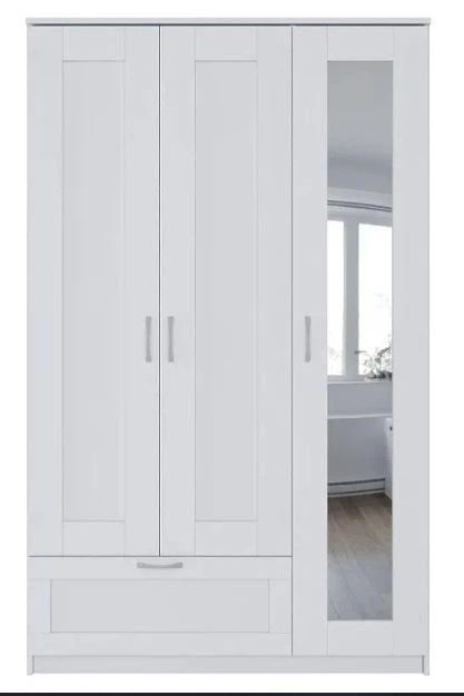 Шкаф комбинированный 3 двери и 1 ящик СИРИУС - аналог IKEA BRIMNES, белый (изображение №2)