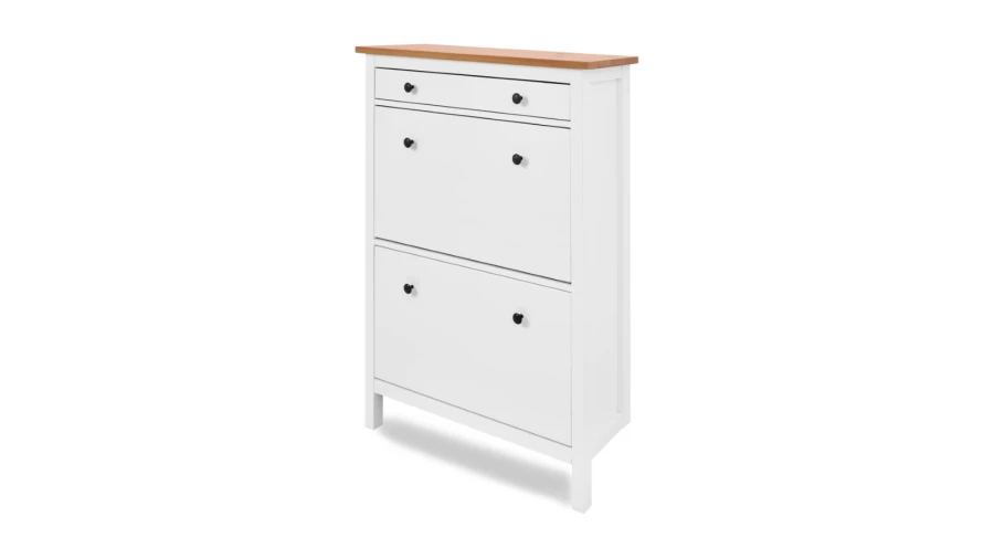 Обувница - аналог IKEA HEMNES / ХЕМНЭС/ ХЕМНЕС / КЫМОР / ИКЕА 89х127x30 см, белый/светло-коричневый (изображение №1)