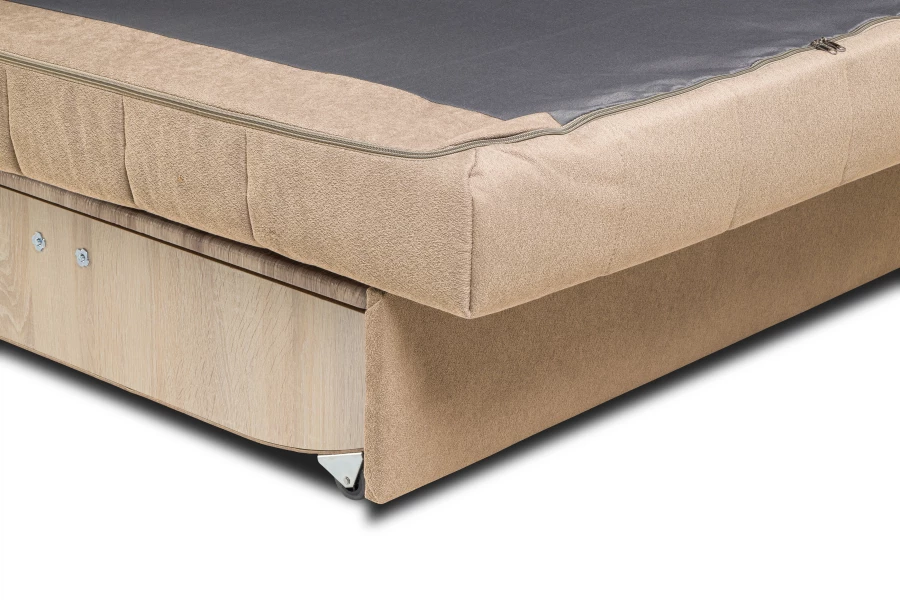 Диван-кровать Панда, велюровый, раскладной, бежевый, 215х92х100 см (изображение №4)