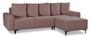 Угловой диван-кровать Халиф, механизм Пантограф, розово-сиреневый велюр, 261х102х96 см