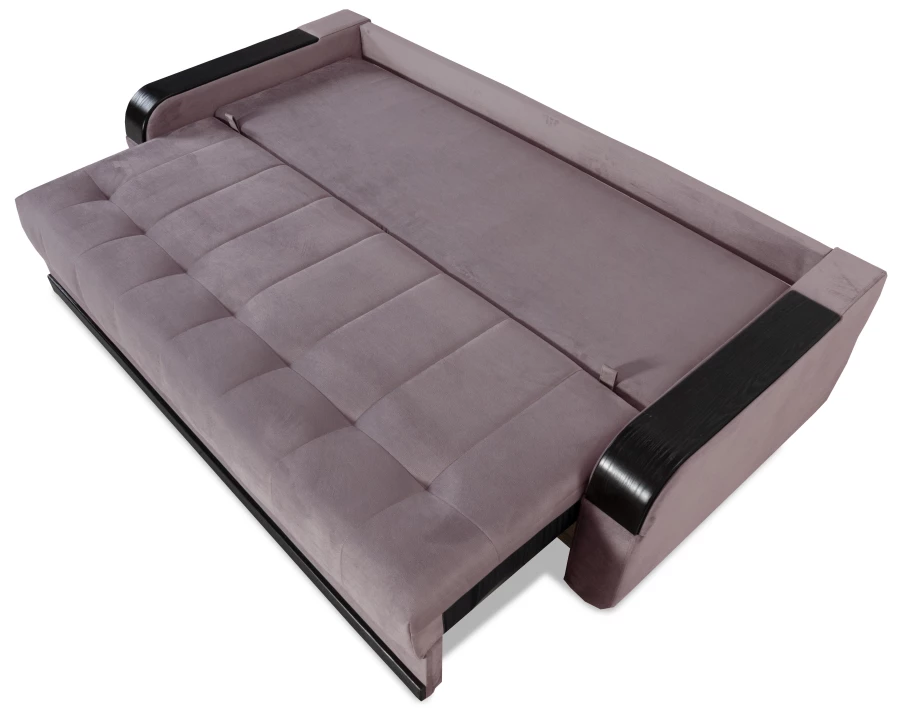 Диван-кровать Татьяна 5 БД Optima велюровый, с ящиком для белья, механизм Еврокнижка, какао велюр, 234х117х100см (изображение №10)