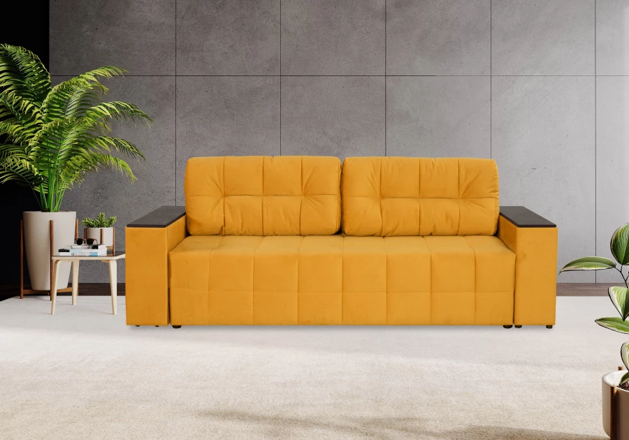 Диван-кровать Элегант, темно-желтый, 253х106х99 см (изображение №3)