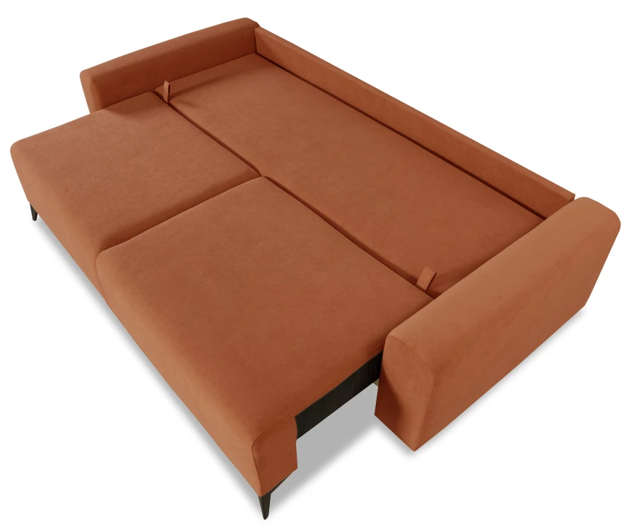 Диван-кровать Халиф велюровый, механизм Еврокнижка, терракотовый, 241х105х98 см (изображение №8)