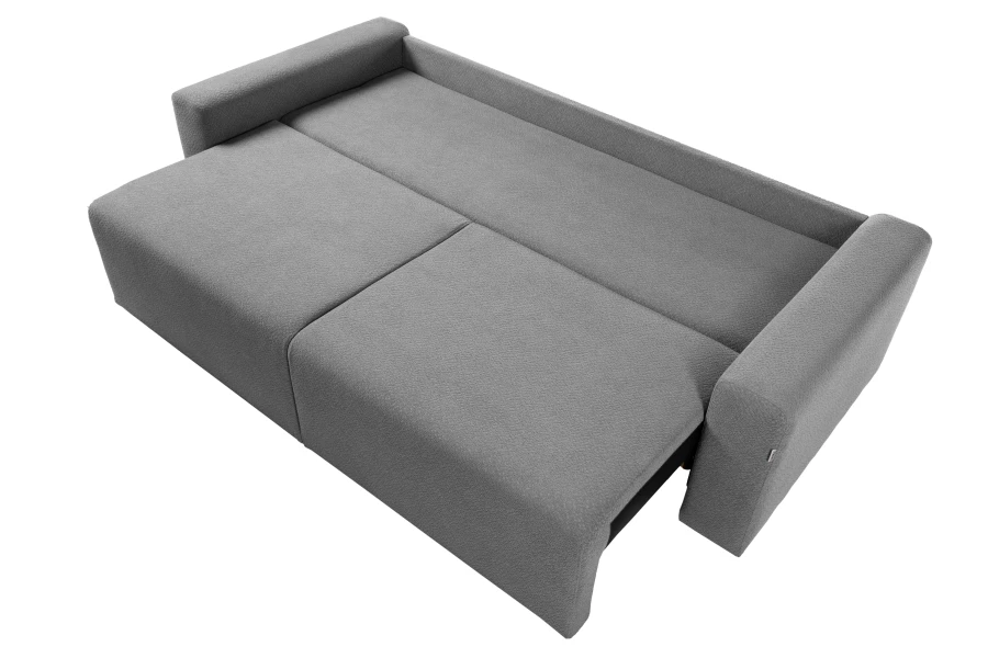 Диван-кровать Халиф 2, велюровый, раскладной, серый шенилл с мелким букле, 241х102х92 см (изображение №8)