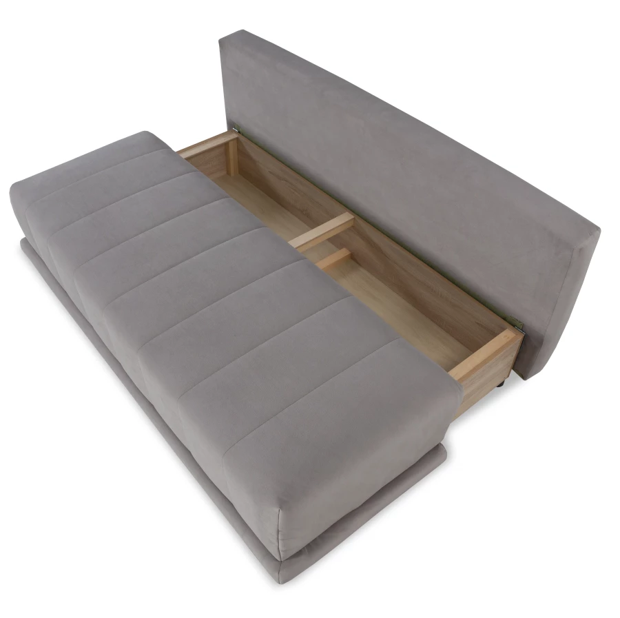 Диван-кровать Флорида, велюровый, светло-серый, 201х90х90 см (изображение №7)