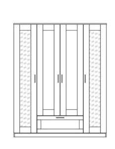 Шкаф комбинированный 4 двери и 1 ящик СИРИУС - аналог IKEA BRIMNES, Дуб Венге (с 2 зеркалами)