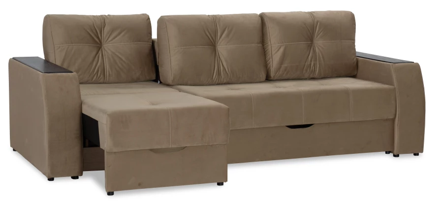 Прямой диван-кровать Спинер, раскладной, какао, 256х108х90 см (изображение №9)