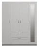 Шкаф комбинированный 4 двери и 2 ящика СИРИУС - аналог IKEA BRIMNES, белый (с 1 зеркалом) (изображение №2)