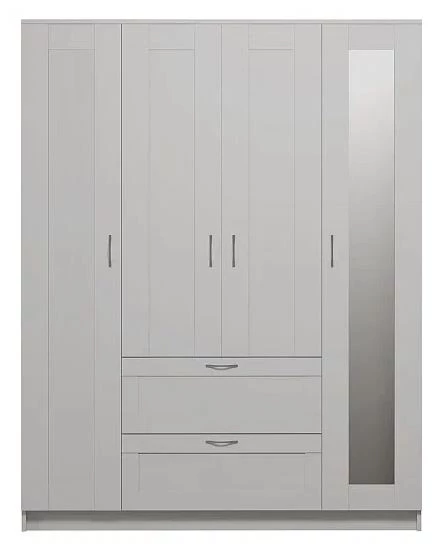 Шкаф комбинированный 4 двери и 2 ящика СИРИУС - аналог IKEA BRIMNES, белый (с 1 зеркалом) (изображение №2)