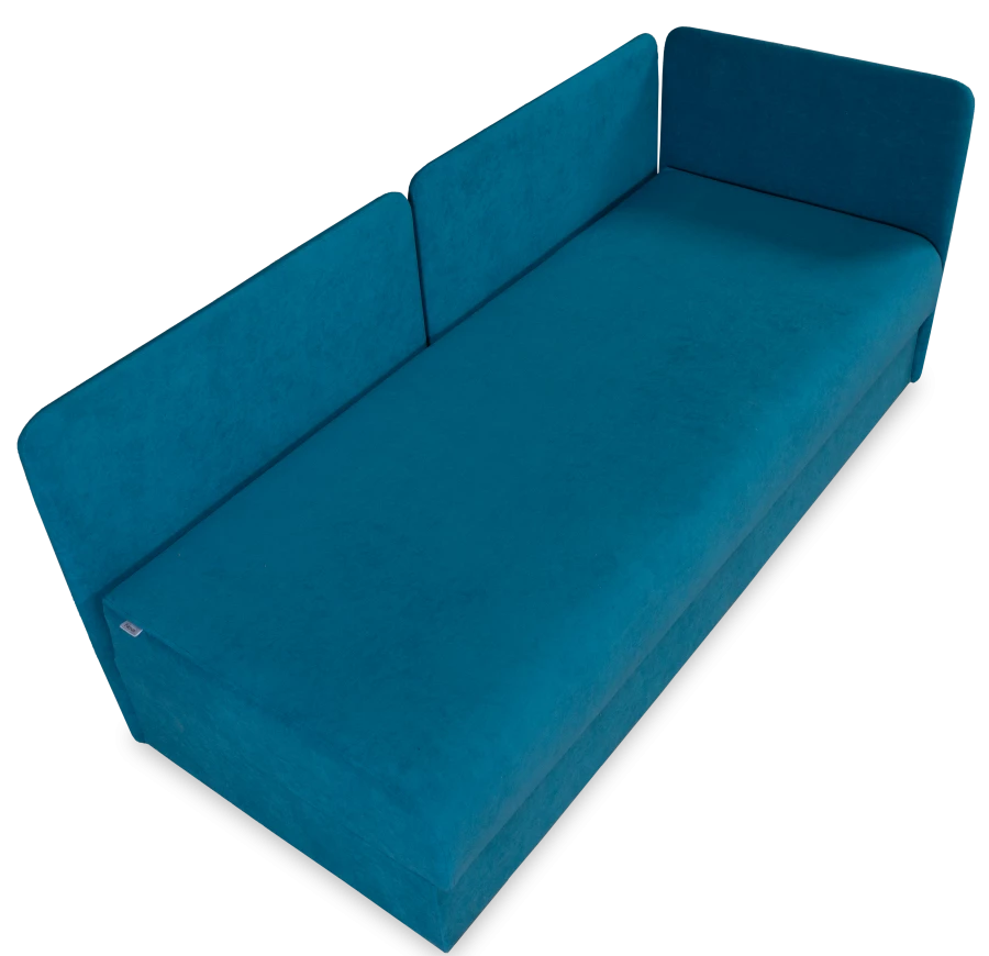 Диван-кровать Орлеан велюровый, раскладной, с ящиком для белья, механизм Книжка, желтый велюр, 198х88х81 см (изображение №10)