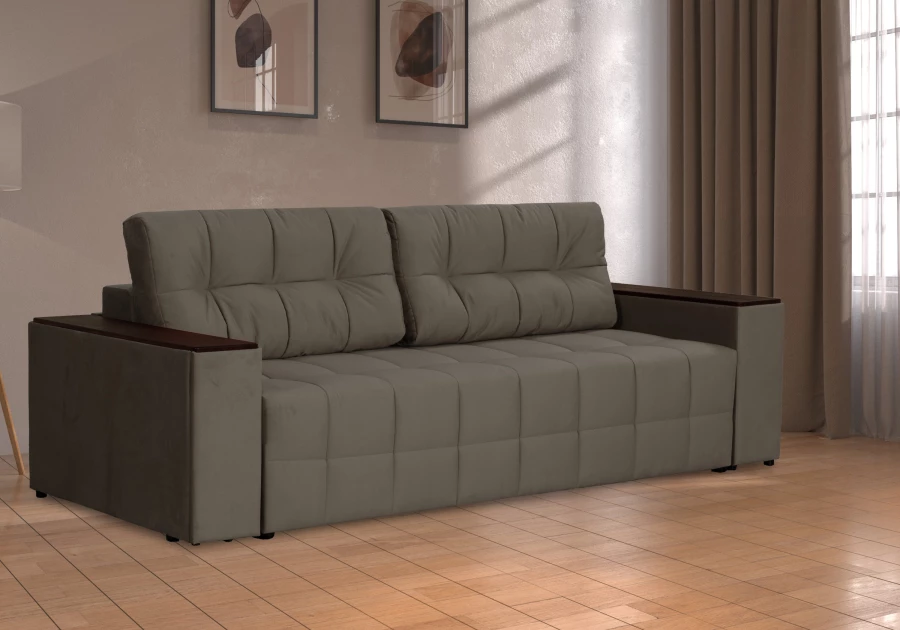 Диван-кровать Элегант, песочно-серый, 253х106х99 см (изображение №13)