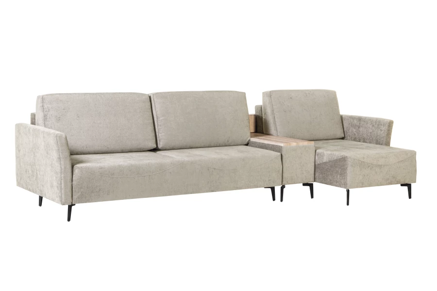 Диван-кровать Тенериф 2, велюровый, раскладной, песочный шенилл, 334х156х93 см (изображение №7)