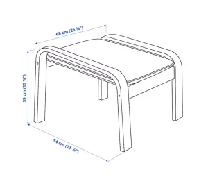 Кресло с подставкой для ног - IKEA POÄNG/ИКЕА ПОЭНГ , 100х82х68см, березовый шпон/глос темно-коричневый