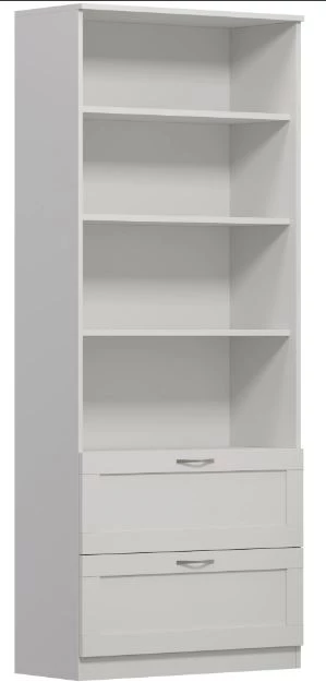 Стеллаж 4 полки 2 ящика СИРИУС - аналог IKEA BRIMNES, 78х190 см, белый (изображение №1)