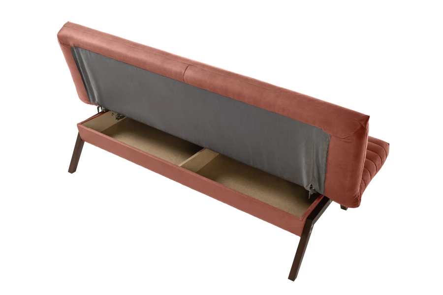 Диван-кровать Каир (БД), терракотовый, замша, 188х73х88 см (изображение №9)