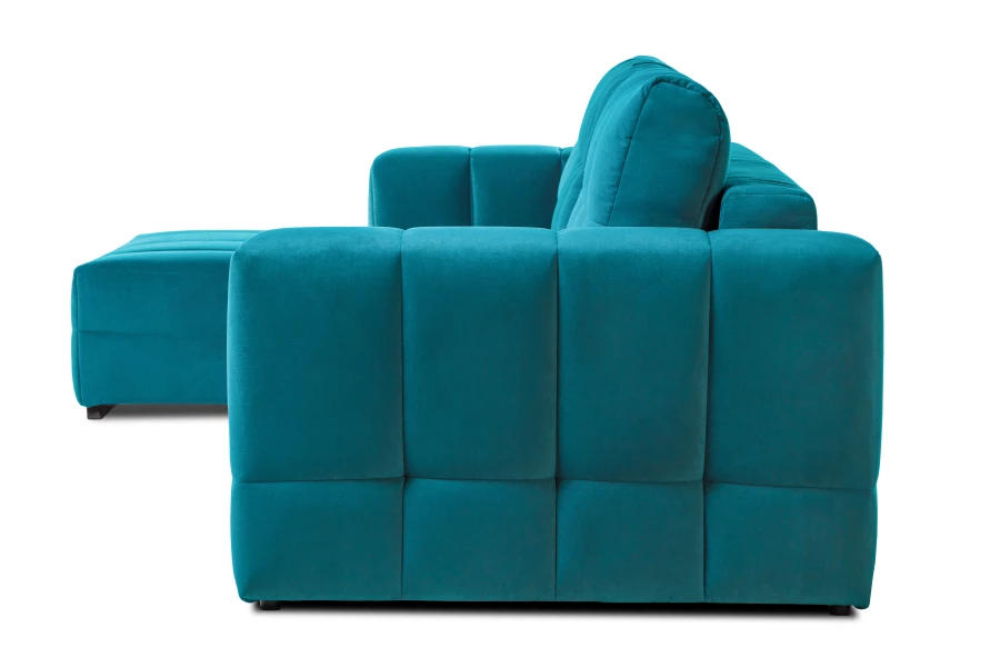 Диван-кровать Реал 2, велюровый, раскладной, бирюзовый велюр, 350х180х90 см (изображение №6)