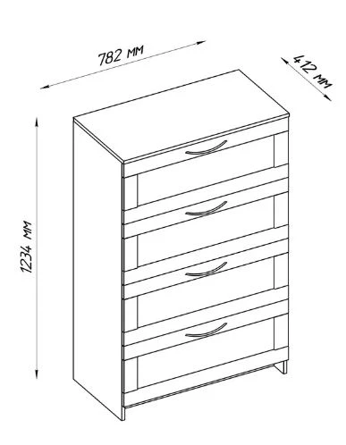 Комод 4 ящика СИРИУС - аналог IKEA BRIMNES, сонома (изображение №3)