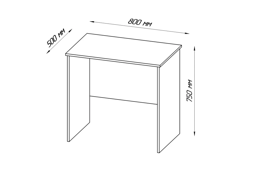 Письменный стол Кастор - аналог IKEA KULLEN,80х50х75,белый (изображение №3)
