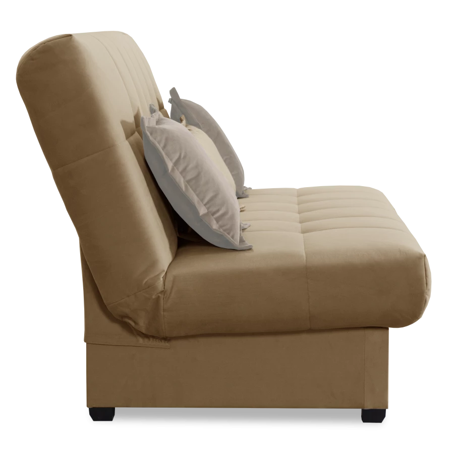 Прямой диван-кровать Аккорд, велюровый, раскладной, какао, 192х100х95 см (изображение №13)