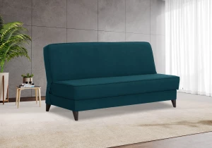 Второе фото. Прямой диван Наварра 2, синий с мелкими разводами 187х87х90 см