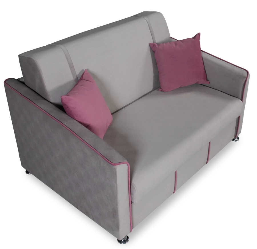 Прямой диван-кровать Милан, велюровый, раскладной, светло-серый, 149х99х91 см (изображение №11)