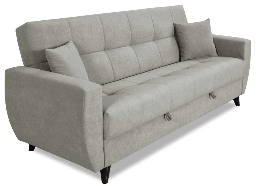 Диван-кровать Бетти 2, велюровый, раскладной, серый, 236х88х96 см (изображение №4)