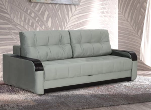 Второе фото. Диван-кровать Татьяна 5 БД Optima велюровый, раскладной, с ящиком для белья, механизм Еврокнижка, серый велюр, 234х117х100см