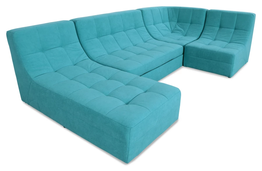Угловой диван-кровать Палладиум 2, модульный, темно-голубой, 325х185х88 см (изображение №6)