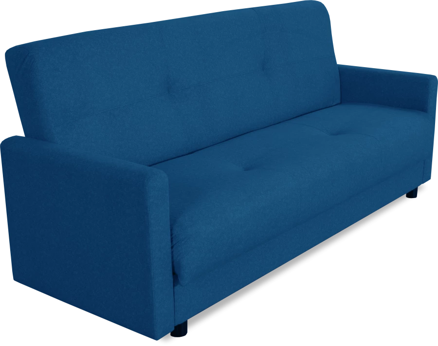 Диван-кровать Квин с ящиком для белья,  синий велюр, 216х84х85 см (изображение №6)