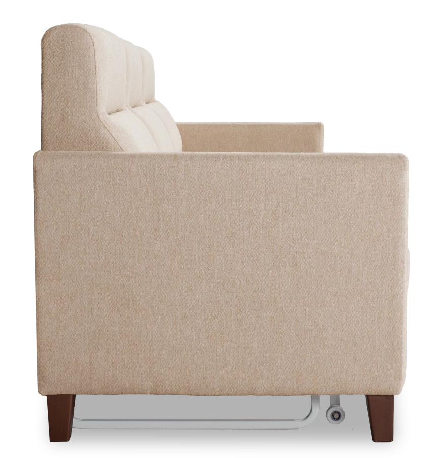 Прямой диван-кровать Марсель, велюровый, светло-песочный, 223х90х99 см (изображение №6)