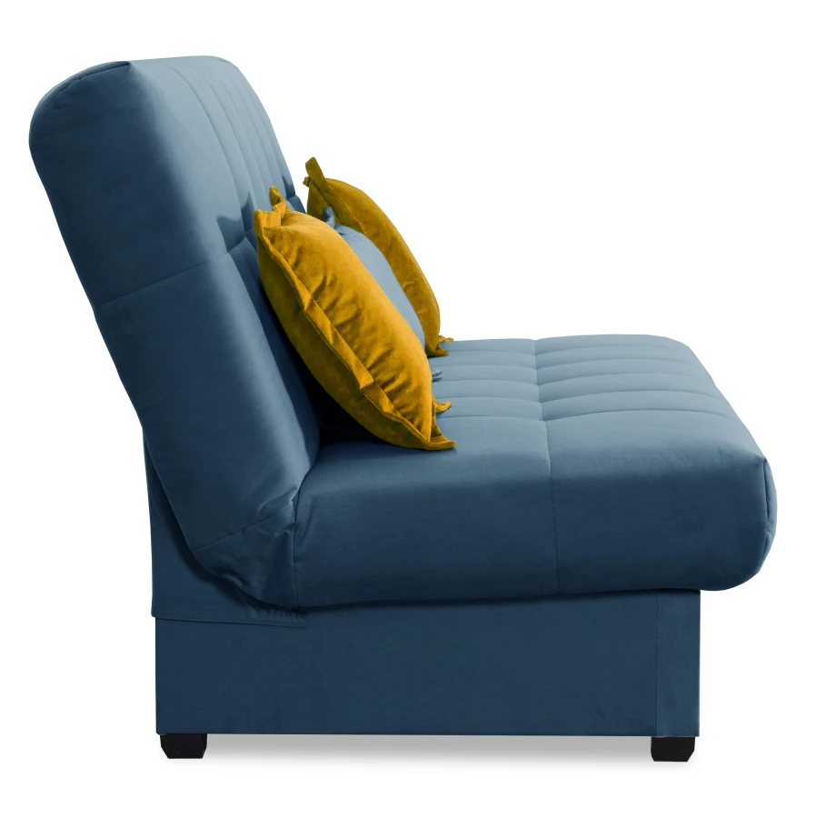 Прямой диван-кровать Аккорд, велюровый, раскладной, темно-синий, 192х100х95 см (изображение №4)