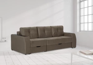 Второе фото. Прямой диван-кровать Спинер, раскладной, песочно-серый, 256х108х90 см