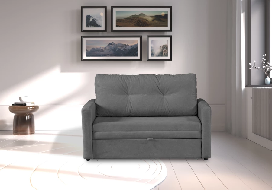 Диван-кровать Юнат 120, раскладной, серый с мелкими разводами, 142х87х94 см (изображение №9)