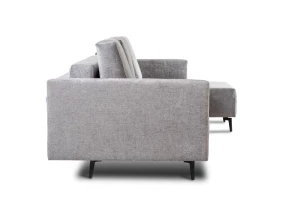 Второе фото. Диван-кровать Тенериф 2, велюровый, раскладной, серый шенилл, 334х156х93 см