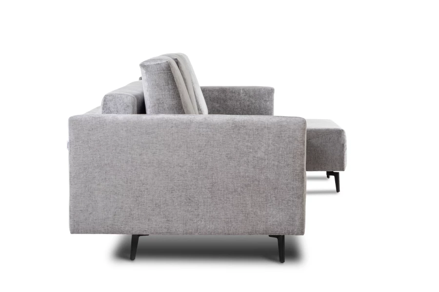 Диван-кровать Тенериф 2, велюровый, раскладной, серый шенилл, 334х156х93 см (изображение №9)