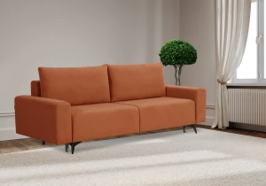 Второе фото. Диван-кровать Халиф велюровый, механизм Еврокнижка, терракотовый, 241х105х98 см